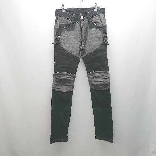 ◇ Lyric リリック サイドファスナー 繋ぎ合わせ ストレッチ デニム サイズS ブラック系 メンズ E 【中古】 ◇ Lyric リリック サイドファスナー 繋ぎ合わせ ストレッチ デニム サイズS ブラック系 メンズ E 【中古】