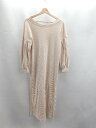 ◇ ⊇◎ natural couture ワッフル生地 ウエストマーク 長袖 マキシ丈 ワンピース 表記なし ピンクk理 レディース E 【中古】