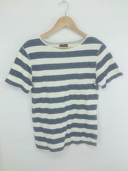 ◇ JOURNAL STANDARD ボーダー シンプル 半袖 Tシャツ カットソー サイズM ホワイト ネイビー レディース E 【中古】