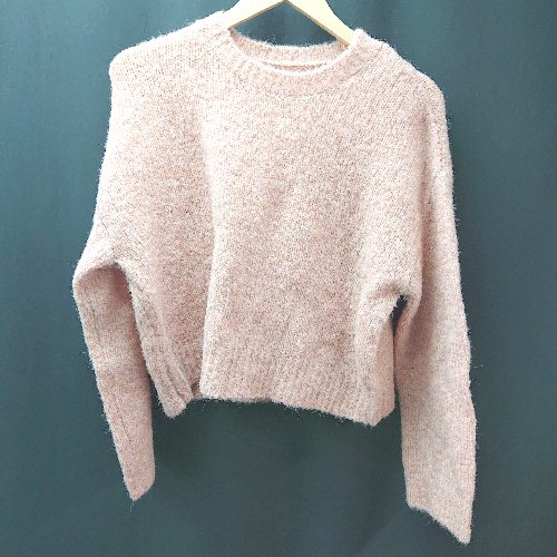 ◇ GRL グレイル カジュアル 秋冬 あったかい シンプル Uネック 長袖 ニット サイズF サーモンピンク レディース E 【中古】