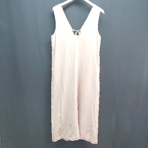 ◇ Bab バブ 紐調整 ポケット付き シンプル ノースリーブ ロング丈 ワンピース サイズS ベージュ レディース E 【中古】