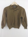 ◇ CROCODILE ワニロゴ ワンポイント ニット キッズ 子供服 長袖 ポロセーター サイズ105 ブラウン系 メンズ P 【中古】