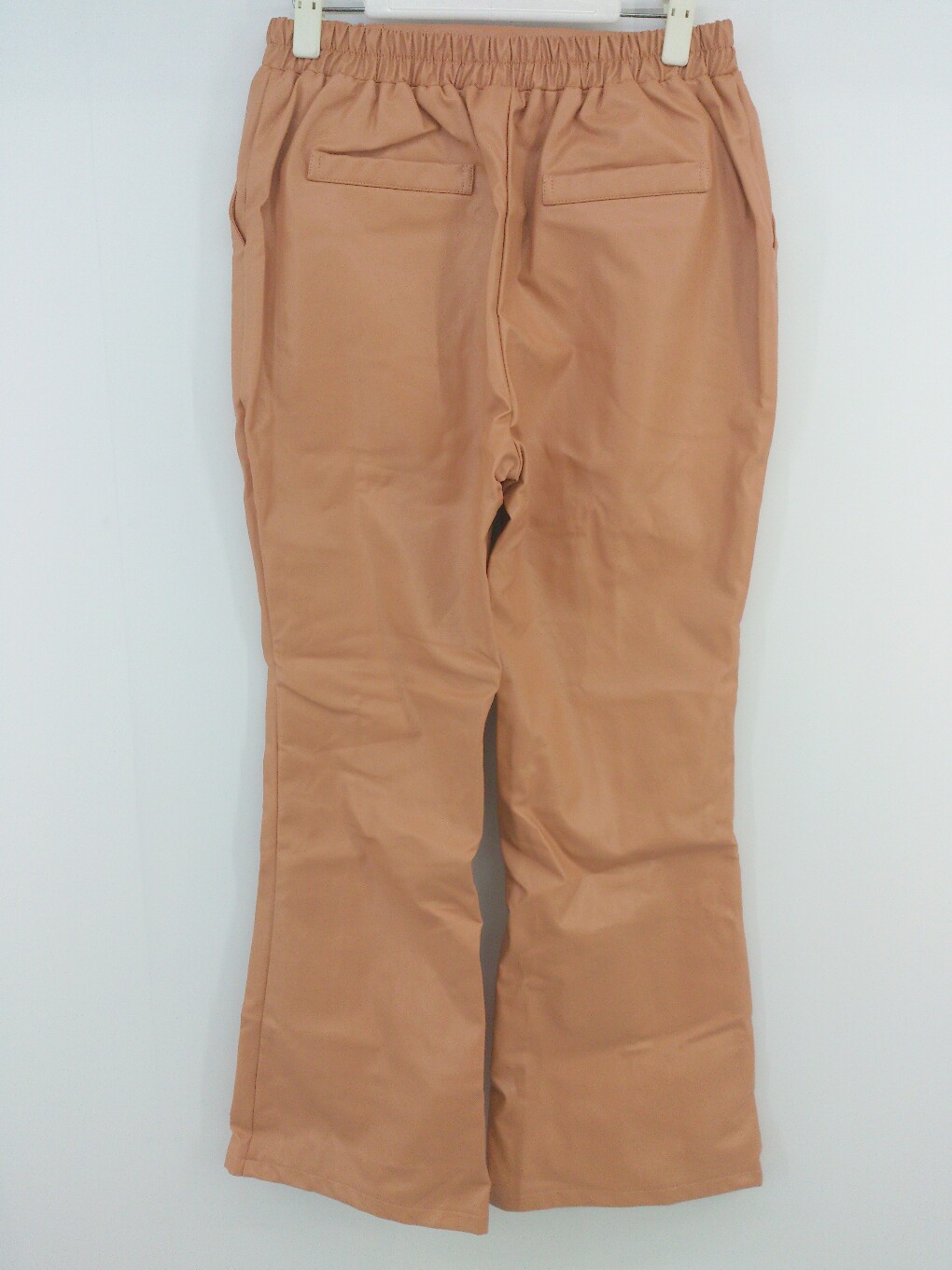 ◇ ◎ ●未使用● prose verse タグ 無地 フェイクレザー バックゴム ベルボトム パンツ サイズF オレンジ レディース P 【中古】