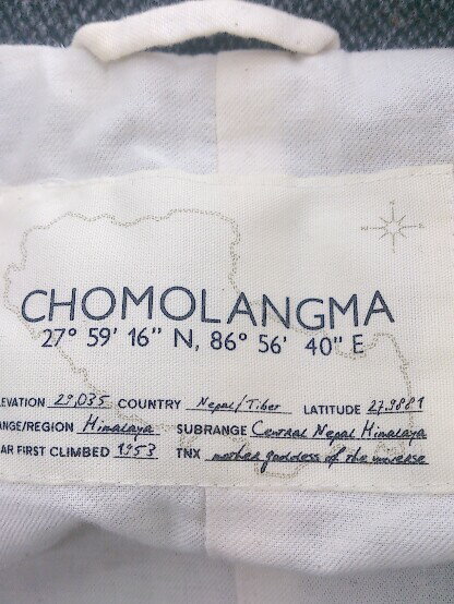 ◇ ◎ CHOMOLANGMA 総柄 アンゴラ混 ウール混 2B 長袖 テーラード ジャケット サイズ2 グレー ブラック マルチ メンズ E 【中古】