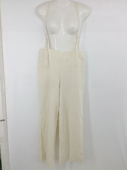 ◇ Lowy by Corners コーナーズ シンプル ナチュラル サスペンダー付き ワイド パンツ ベージュ レディース P 【中古】