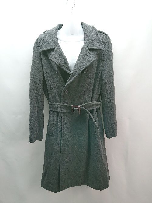 ◇ rich star 肩ベルト ダブルボタン チェスター エレガント 長袖 コート サイズ表記なし グレー レディース E 【中古】