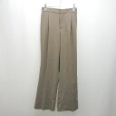 ◇ JUNOAH ジュノア ウエストゴム チャックフック閉め パンツ サイズL ブラウン レディース E 【中古】
