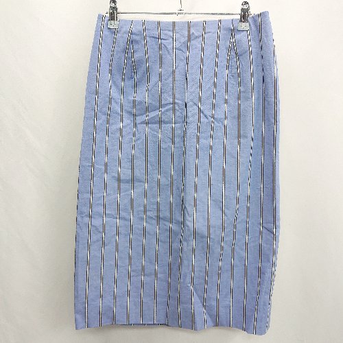 ◇ Θ◎●未使用● ROPE' ロペ ストライプ柄 膝丈 タイト スカート サイズ40 ブルー レディース E 【中古】