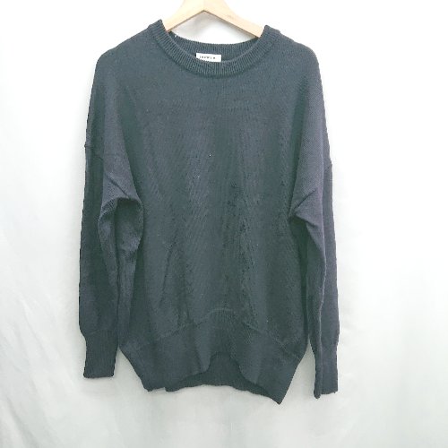 ◇ ⊇ Deuxieme Classe ドゥーズィエム クラス ウール100% 長袖 クールネックニット サイズF ネイビー レディース E 【中古】