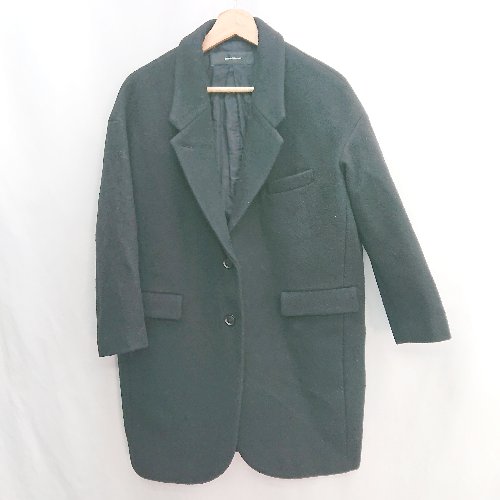 ◇ ⊇ JOURNAL STANDARD ジャーナルスタンダード ウール混合 長袖 チェスターコート サイズF ブラック メンズ E 【中古】 ◇ ⊇ JOURNAL STANDARD ジャーナルスタンダード ウール混合 長袖 チェスターコート サイズF ブラック メンズ E 【中古】