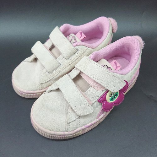 ◇ ⊇ PUMA プーマ トロールズコラボ キッズ ローカットスニーカー サイズ17 ベージュ ピンク 女の子 E 【中古】