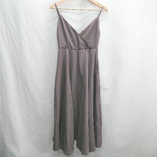 ◇ ⊂ one after another NICE CLAUP 胸部分リボンあり ロング丈 ワンピース サイズF パープル系 レディース E 【中古】