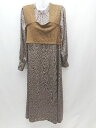 ◇ shel'tter シェルター 千鳥柄 綺麗め 大人 ワンピース ビスチェ サイズF ブラウン系 レディース E 【中古】