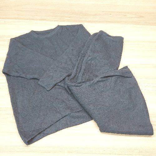 ◇ marvelousbypierrot マーベラスバイピエロ ニット生地 無地 ロング丈 セットアップ サイズL ネイビー系 レディース E 【中古】 ◇ marvelousbypierrot マーベラスバイピエロ ニット生地 無地 ロング丈 セットアップ サイズL ネイビー系 レディース E 【中古】