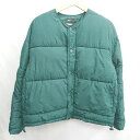 ◇ ⊇ AMERICAN HOLIC アメリカン ホリック ノーカラー 長袖 ダウンジャケット サイズM グリーン レディース E 【中古】