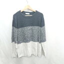 ◇ ⊇ A day in the life UNITED ARROWS 総柄 長袖 セーター サイズXL ネイビー系 メンズ E 【中古】(4)