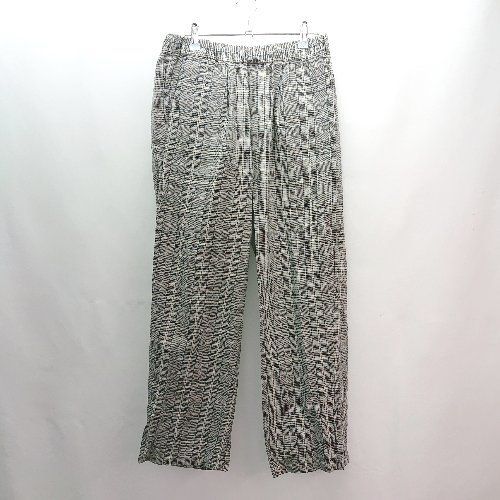 ◇ urban reserch doors チェック柄 カジュアル タック ウエストゴム ストレートパンツ サイズ38 グレー系 メンズ E 【中古】