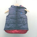 ◇ green label relaxing ジップアップ フード 中綿 キッズ ワッペン ダウンベスト サイズ115 ネイビー メンズ E 【中古】