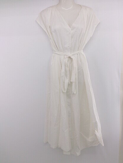 ◇ JUNOAH ジュノア シンプル 綺麗め 夏 ノースリーブ ロング ワンピース サイズ表記なし L相当 ホワイト レディース E 【中古】