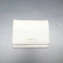 ◇ agnes b. アニエスベー 無地 ゴールド金具 シンプル 小銭入れあり 折り畳み財布 - グレー レディース E 【中古】