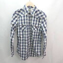 ◇ AMERICAN RAG CIE アメリカンラグシー チェック柄 スナップボタン 長袖 シャツ サイズS ブルー/ホワイト メンズ E 【中古】(4)