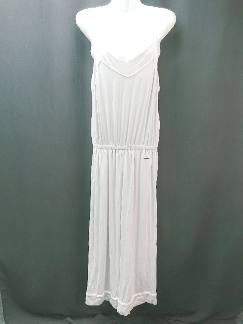 ◇ gelato pique 肩調節 パッド付属 ウエストゴム ストレッチ ノースリーブ サロペット サイズF グレー系 レディース E 【中古】