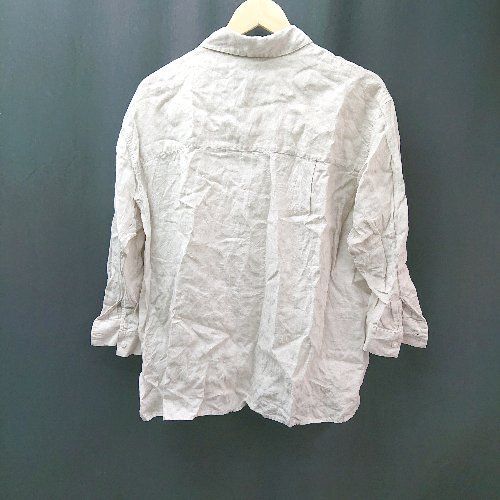 ◇ 無印良品 良品計画 シンプル フロントボタン 無地 胸ポケット 長袖 シャツ サイズXS ベージュ レディース （メンズ） E 【中古】