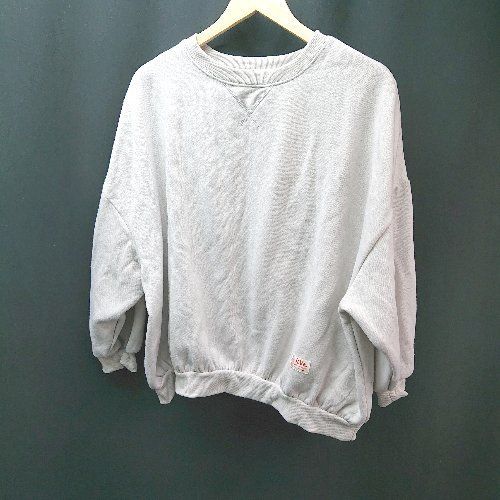 ◇ Java ジャバ 無地 リブ袖 裏起毛 オーバーサイズ 長袖 プルオーバー サイズM グレー レディース (メンズ) E 【中古】