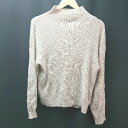 ◇ URBAN RESEARCH lab モックネック ケーブル 起毛 ストレッチ シンプル 長袖 ニット サイズF ベージュ系 レディース E 【中古】