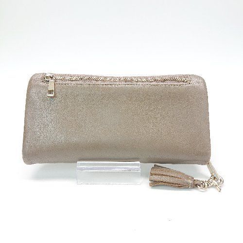 ◇ ◎ BEAU'RE SECOND 多収納 綺麗め 上品 大人っぽい ツルツル生地 ジップアップ シンプル 長財布 ブラウン レディース E 【中古】