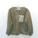 ◇ Sepacge ジップアップ ボア素材 胸ポケット 秋冬 長袖 ブルゾン サイズL カーキ系 レディース メンズ E 【中古】