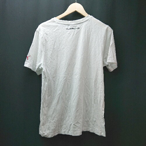 ◇ puma プーマ クルーネック スポーティー 車 カジュアル ブランドロゴ 半袖 Tシャツ サイズM ホワイト..