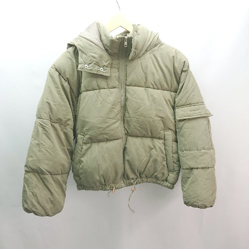 ■ fifth 中綿ジャケット ドローコード ボリューム ショート丈 長袖 ブルゾン サイズM グリーン レディース E 【中古】 ■ fifth 中綿ジャケット ドローコード ボリューム ショート丈 長袖 ブルゾン サイズM グリーン レディース E 【中古】