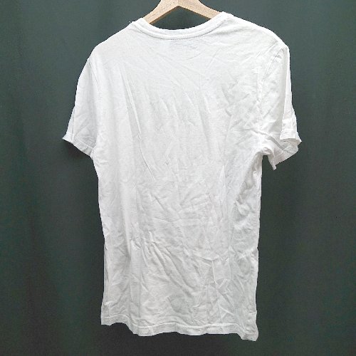 ◇ H&M DIVIDED エンボス加工 クルーネック 薄手 シンプル オシャレ ストレッチ 半袖 Tシャツ サイズS ホワイト メンズ E 【中古】