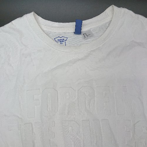 ◇ H&M DIVIDED エンボス加工 クルーネック 薄手 シンプル オシャレ ストレッチ 半袖 Tシャツ サイズS ホワイト メンズ E 【中古】