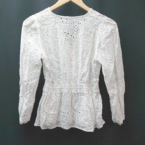 ◇ N. エヌドット レース素材 バックウエストゴム カジュアル シンプル 長袖 カットソー サイズM ホワイト レディース E 【中古】