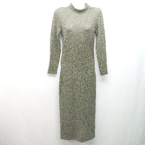◇ ZARA ザラ シンプル 薄手 無地 長袖 ロング ワンピース サイズS カーキ レディース E 【中古】