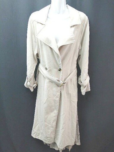◇ PICCIN ピッチン 切り返し レース 裏地 花柄 シンプル オシャレ 長袖 コート サイズL ベージュ系 レディース E 【中古】 ◇ PICCIN ピッチン 切り返し レース 裏地 花柄 シンプル オシャレ 長袖 コート サイズL ベージュ系 レディース E 【中古】