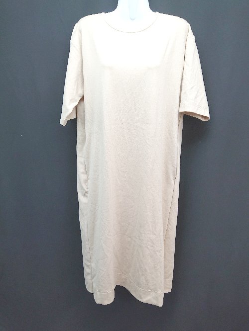 AZUL BY MOUSSY プリーツ シンプル リラックス 楽ちん カジュアル 半袖 膝丈 ワンピース サイズM ベージュ レディース 【中古】