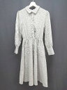 ◇ LEBECCA boutique ウエストマーク チェック柄 ポケット ボタン 長袖 ロング丈 ワンピース サイズF マルチ レディース E 【中古】