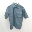 ◇ LOGOS ロゴス フロントボタン シンプル 厚手 長袖 シャツ サイズL ネイビー レディース メンズ E 【中古】