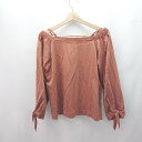 ◇ Discoat ディスコート ストラップショルダー かわいい 無地 長袖 カットソー サイズL オレンジ系 レディース E 【中古】