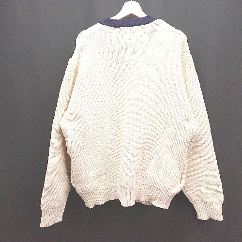 ◇ ◎ LOGAN ローガン フロントボタン ニット オーバーサイズ 長袖 カーディガン サイズM ホワイト メンズ E 【中古】