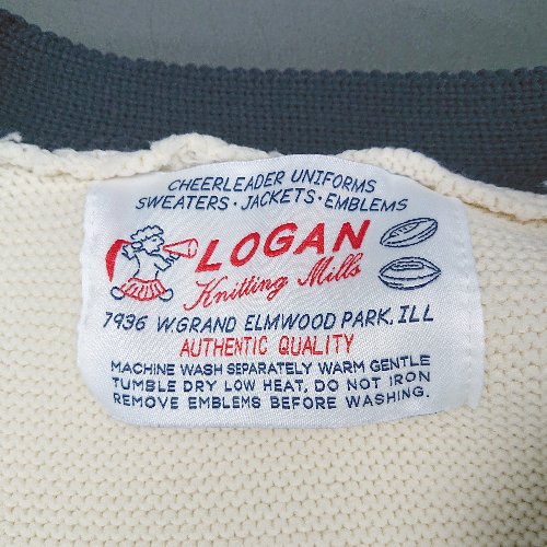 ◇ ◎ LOGAN ローガン フロントボタン ニット オーバーサイズ 長袖 カーディガン サイズM ホワイト メンズ E 【中古】