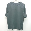 GREENLABELRELAXING クルーネック ストレッチ 無地 スリッド 半袖 Tシャツ サイズl ブラック レディース メンズ 【中古】