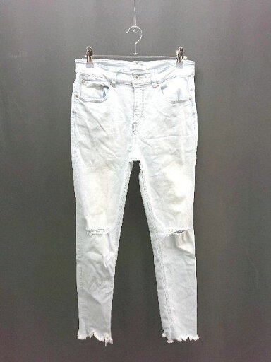 ◇ JEANASIS ジーナシス スキニーパンツ デニム ダメージ 切りっぱなし フリンジ ジーンズ サイズL ブルー レディース E 【中古】 ◇ JEANASIS ジーナシス スキニーパンツ デニム ダメージ 切りっぱなし フリンジ ジーンズ サイズL ブルー レディース E 【中古】