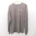 ◇ W.W.G フーズフーギャラリー 文字ロゴ クルーネック ユニセックス 長袖 Tシャツ サイズF ブラウン レディース メンズ E 【中古】