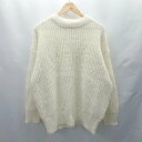 ◇ ⊇ AMERICAN HOLIC ハイネック ウール使用 ビックシルエット 長袖 ニット セーター サイズF オフホワイト レディース E 【中古】