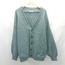 ◇ ⊇ Loose ルース ボリュームスリーブ 長袖 ニット カーディガン サイズL ブルーグリーン メンズ E 【中古】