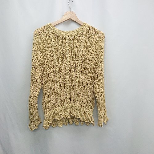 ◇ ⊂ ZARA ザラ かぎ編み 長袖 サマーセーター サイズS イエロー系 レディース E 【中古】(4)